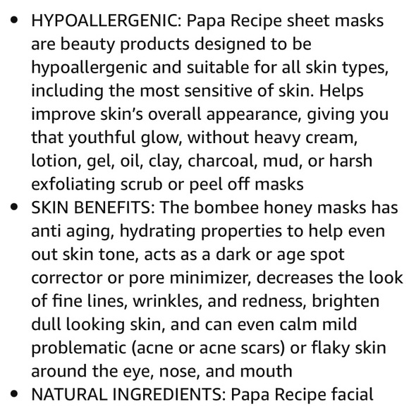 5 for 25⚡️Papa Recipe Bombee Sheet Face Mask Duo Korean honey hydrate Pepta+Pore - Picture 4 of 5